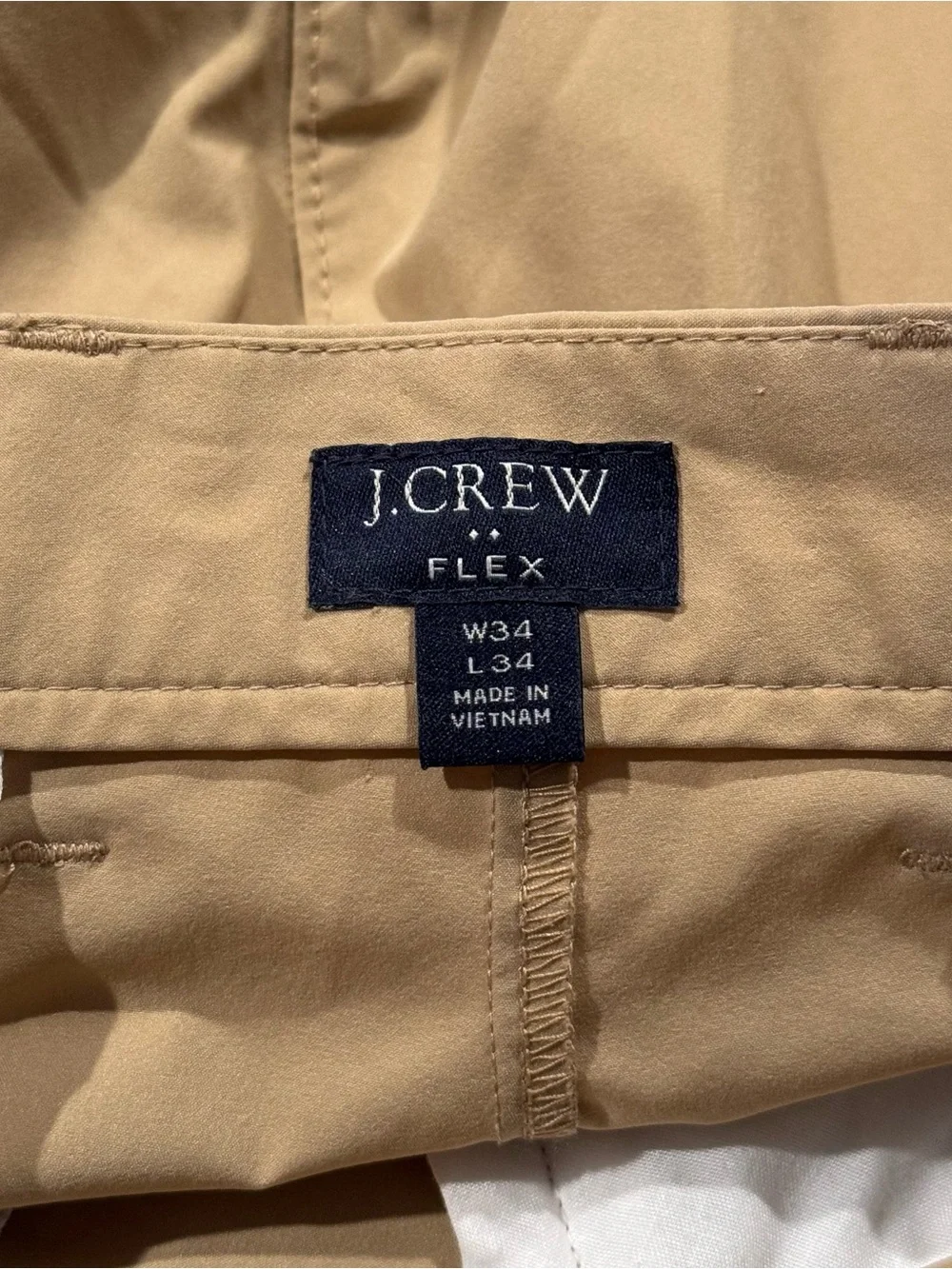 J Crew Mens Pants Tan Flex Size 34x34